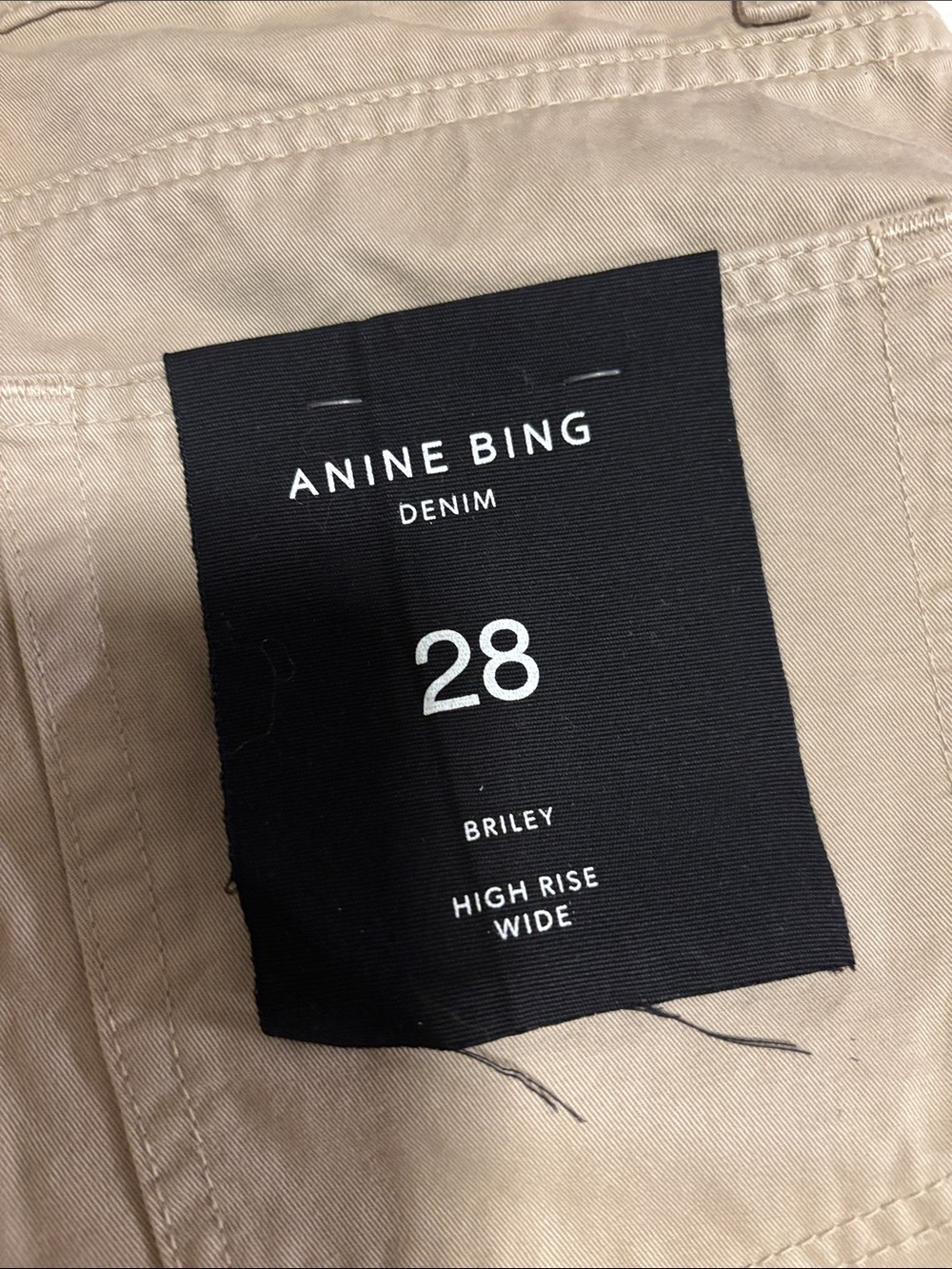 NWT Anine Bing Briley high rise Wide-Leg pants in Tan 28 - Picture 11 of 14